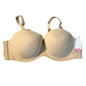 Lane Bryant Cacique Boost Multi Way Strapless Wired Bra Size 44B Beige